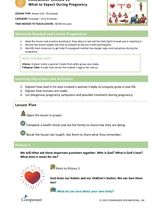 Growing in God's love SEC Curriculum: Lesson HV 3 Pregnancy Expectations