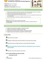 Growing in God's love  Sec Curriculum: Lesson 4 Pregnancy Nutrition.