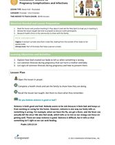 Growing in God's love, SEC Curriculum; Home Visit Lesson 6: Pregnancy Complications